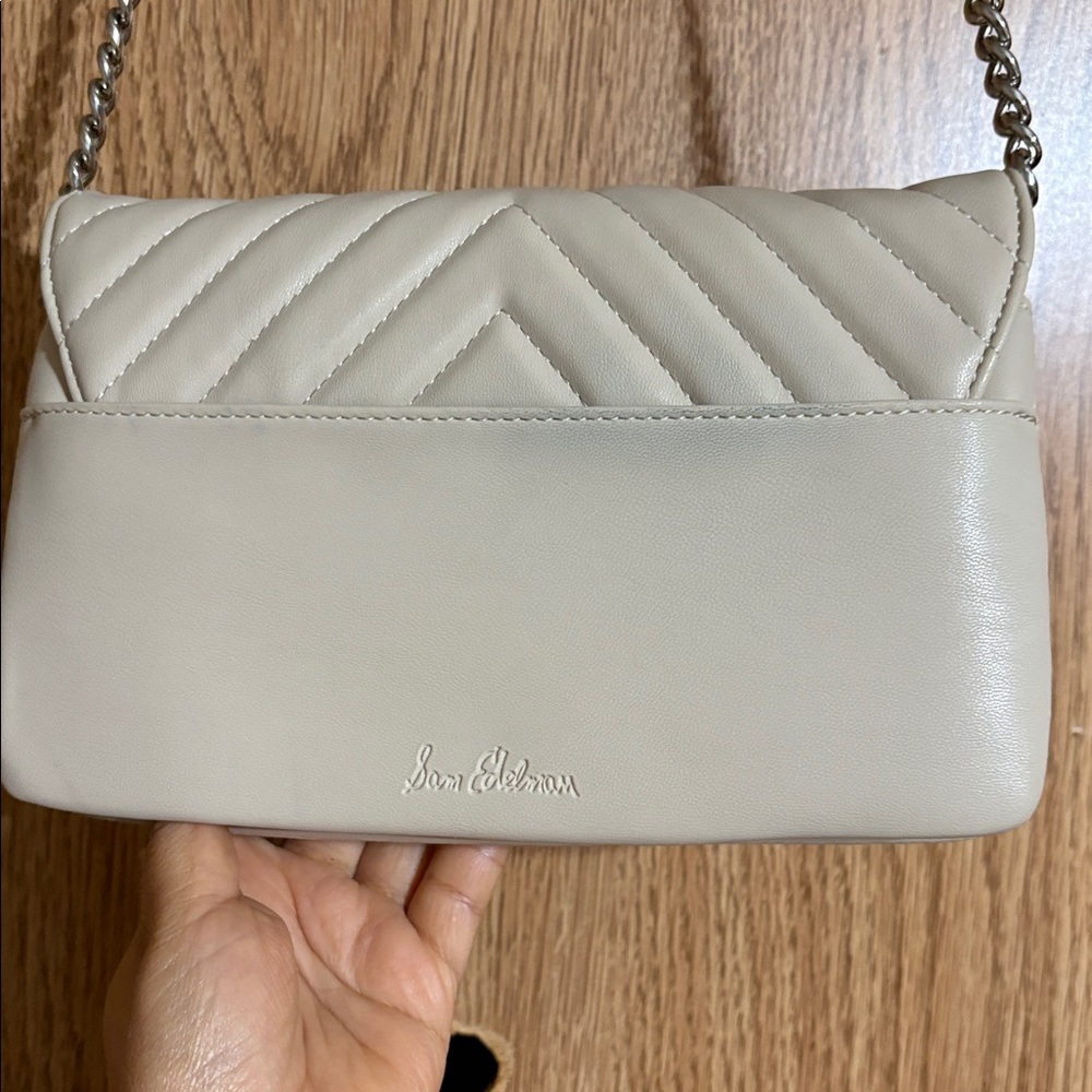 Sam Edelman Cream Quilted Crossbody Bag - Picture 7 of 14